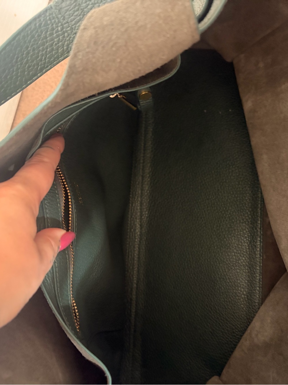 Cuyana teal double loop satchel - Picture 7 of 8